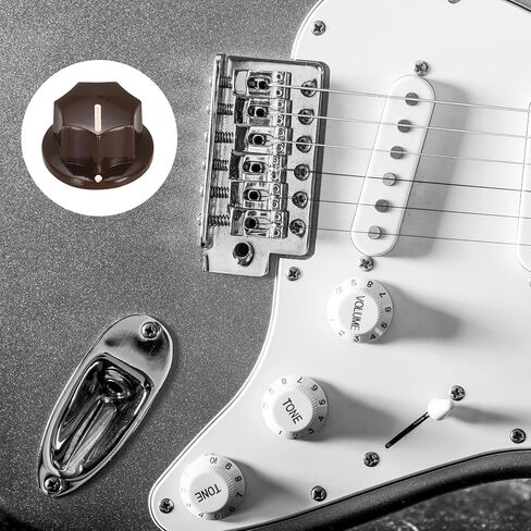 Meccanixity 5pcs ABS ومقابض النحاس الجهد 1/4 "وحدة التحكم في الصوت TOP HAT مقبض لأدوات الجيتار AUDIO AUDIO MIXER AMPLIFIER GRAY in Saudi Arabia