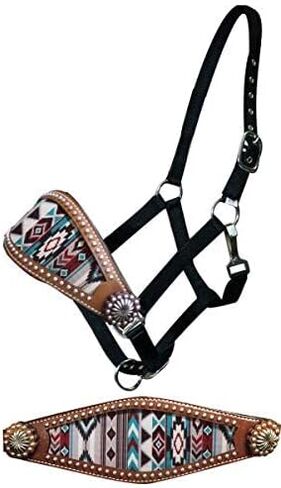 Showman Navajo Diamond Print Leather Bronc Halter in Saudi Arabia