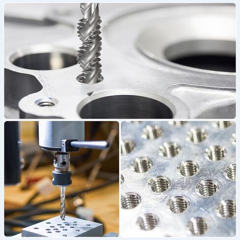 Uxcell Spiral Flute Thread Taps 6-32 UNC 2B Machine Thoulding Bit ، أداة إصلاح المسمار غير المطلية ، الصلب M2 عالي السرعة (HSS) in Saudi Arabia