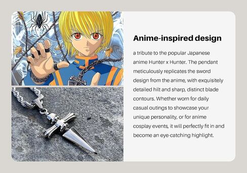 Anime Accessories Judgement Chain Necklace H-X-H Pendant Men's Jewelry,Anime Lover in Saudi Arabia