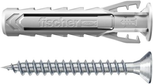fischer 568208 Expansion SX Plus S, Box of 50 Nylon Matching Screws, dowels for Optimal Hold When Fixing, Solid, aerated Concrete, Perforated Bricks and Much, Standard, 8 x 40 mit Schraube in Saudi Arabia