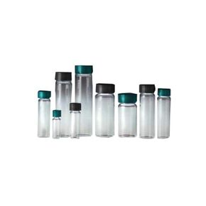 GLC-04995 Clear Borosilicate Vial with 24-400 Black Phenolic Rubber Lined Cap Attached, 27.25 mm x 57.5 mm, 5 dram (Pack of 72) in Kuwait
