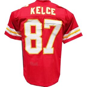 Custom Stitched Sewn Red Kelce Youth Medium Jersey in Saudi Arabia