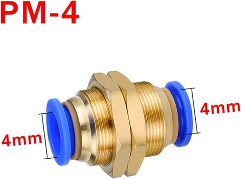 5 Pack 4mm 6mm 8mm 10mm 12mm OD Tubing PM Straight Pneumatic Air Fittings Bulkhead Fittings Push-On Quick Release Connectors(PM-12) in Kuwait