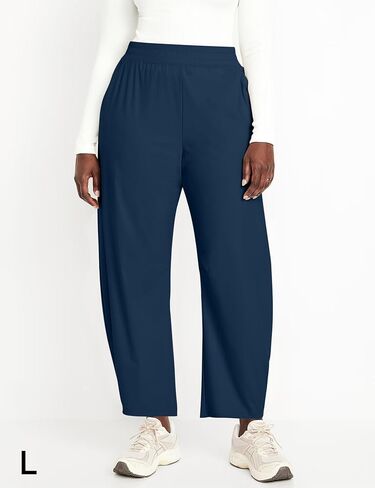 سروال الكاحل من Ugerlov للسيدات سراويل جافة خفيفة الوزن على الساق واسعة الساق عالية الخصر بخصر مع جيوب in Kuwait