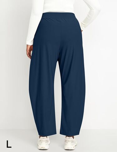 سروال الكاحل من Ugerlov للسيدات سراويل جافة خفيفة الوزن على الساق واسعة الساق عالية الخصر بخصر مع جيوب in Kuwait