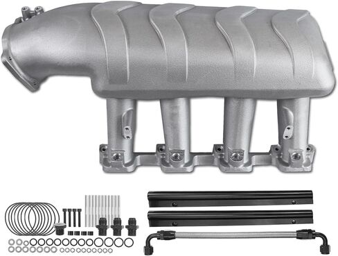 HI-RAM EFI SHEAKE MNIFOLD Aluminium 102mm Bore متوافق مع GM LS3 L76 L92 L99 CHEVY 6.0L 6.2L V8 300-117 (102 مم أسود) in Saudi Arabia