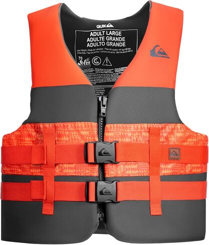 QUIKSILVER USCG Approved Men's Life Jacket, Lightweight EPE Foam Life Vest with Quick-Release Buckles and Drain Holes, PFD for Fishing, Boating, Kayaking, Watersports in Saudi Arabia