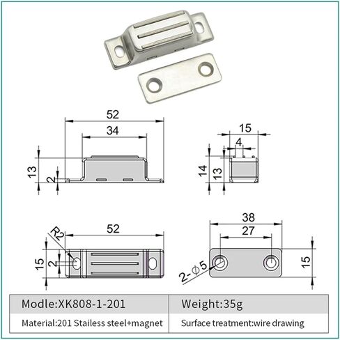 XK808 Stainless Steel Door Catches Door Closers Cars Magnetic Door Catch 1Pcs(XK808-2) in Saudi Arabia