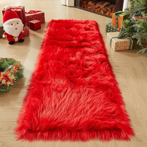 AMTOVO Faux Fur Rug, Beige Small Area Rug, Fluffy Sheepskin Rug, Fuzzy Ultra Soft 2 x 3 ft Shag Rugs for Bedroom Sofa Throw Cushion Room Decor, Sheepskin in Saudi Arabia