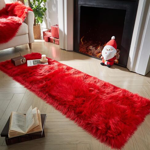 AMTOVO Faux Fur Rug, Beige Small Area Rug, Fluffy Sheepskin Rug, Fuzzy Ultra Soft 2 x 3 ft Shag Rugs for Bedroom Sofa Throw Cushion Room Decor, Sheepskin in Saudi Arabia