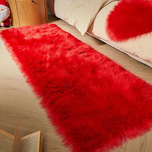 AMTOVO Faux Fur Rug, Beige Small Area Rug, Fluffy Sheepskin Rug, Fuzzy Ultra Soft 2 x 3 ft Shag Rugs for Bedroom Sofa Throw Cushion Room Decor, Sheepskin in Saudi Arabia