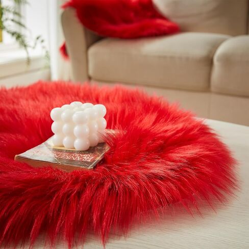 AMTOVO Faux Fur Rug, Beige Small Area Rug, Fluffy Sheepskin Rug, Fuzzy Ultra Soft 2 x 3 ft Shag Rugs for Bedroom Sofa Throw Cushion Room Decor, Sheepskin in Saudi Arabia