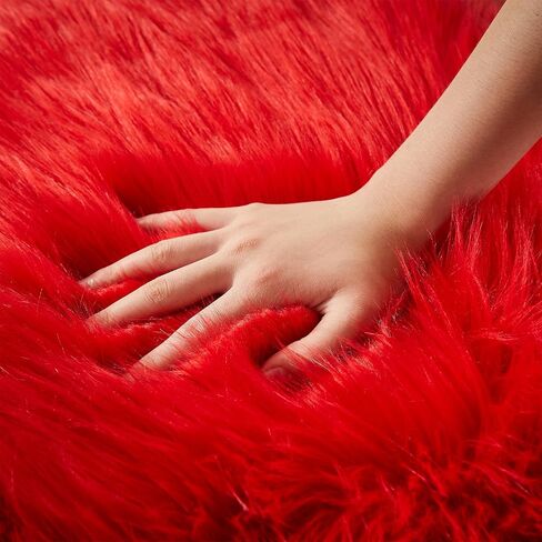 AMTOVO Faux Fur Rug, Beige Small Area Rug, Fluffy Sheepskin Rug, Fuzzy Ultra Soft 2 x 3 ft Shag Rugs for Bedroom Sofa Throw Cushion Room Decor, Sheepskin in Saudi Arabia