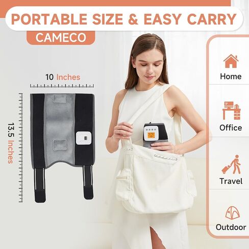 CAMECO Cordless Ankle Massager for Pain Relief, Rechargeable Heating Pad Wrap with Vibration Massage for Achilles Tendonitis, 3000 mAh Battery Heated Foot Ankle Brace for Heel Pain Home Office Travel in Saudi Arabia