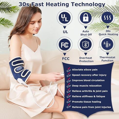 CAMECO Cordless Ankle Massager for Pain Relief, Rechargeable Heating Pad Wrap with Vibration Massage for Achilles Tendonitis, 3000 mAh Battery Heated Foot Ankle Brace for Heel Pain Home Office Travel in Saudi Arabia