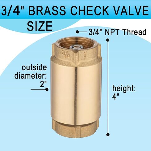 (1 Pack) Asterbacks Check Foot Valve 3/4 Inch NPT Female Connection, Heavy Duty Prevent Backflow Media Valve for Water Pump, Irrigation System Water-Pipe Valves of Metal in Saudi Arabia
