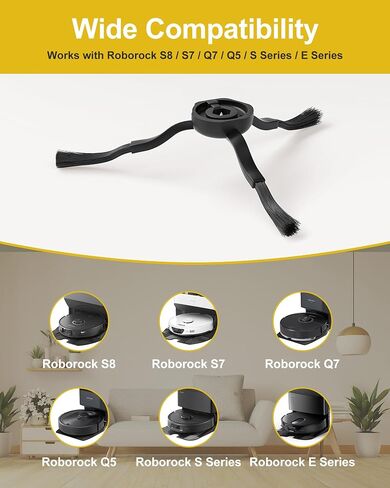 استبدال باستبدال فرشاة Roborock Side (حزمة) ، متوافق مع Roborock S8 Pro Ultra ، S7 Maxv ، Q7 Max ، Q8 Max ، Q Revo Slim ، S7 ، Q7max ، S8 ، Q7 ، Q5 ، S6 ، S5 ، S5 ، E5 ، E4 ، E3 ، E2 والمزيد من النماذج in Saudi Arabia