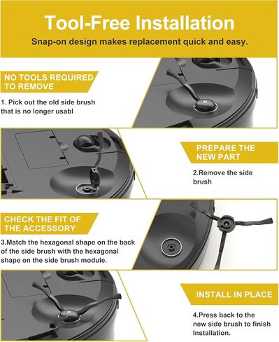 استبدال باستبدال فرشاة Roborock Side (حزمة) ، متوافق مع Roborock S8 Pro Ultra ، S7 Maxv ، Q7 Max ، Q8 Max ، Q Revo Slim ، S7 ، Q7max ، S8 ، Q7 ، Q5 ، S6 ، S5 ، S5 ، E5 ، E4 ، E3 ، E2 والمزيد من النماذج in Saudi Arabia