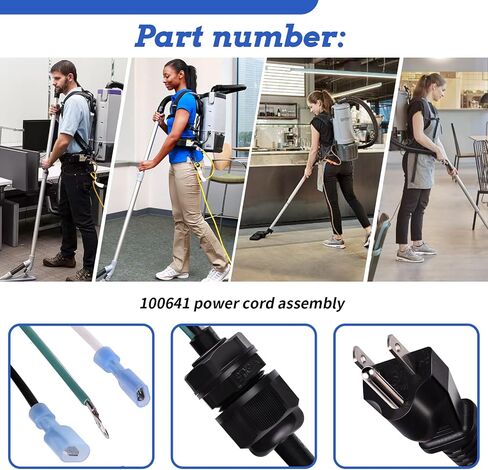 100641 Power Cord Assembly Compatible with Pro Team Backpack Vacuum Supercoach, Super QuarterVac (HEPA), QuietPro BP, ProVac, MegaVac, Aviation Vac, Linevacer, CoachVac, QuarterVac in Saudi Arabia