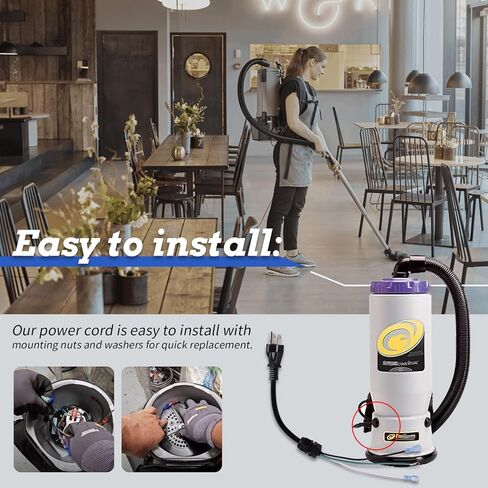 100641 Power Cord Assembly Compatible with Pro Team Backpack Vacuum Supercoach, Super QuarterVac (HEPA), QuietPro BP, ProVac, MegaVac, Aviation Vac, Linevacer, CoachVac, QuarterVac in Saudi Arabia