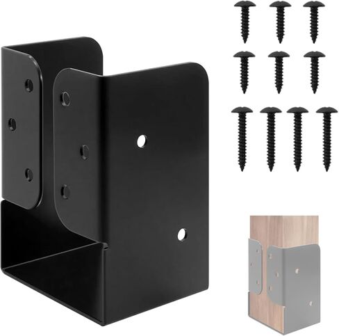 4 Pack 2X4 Concealed Joist Hanger Bracket for Wood, Pergola Rafter Bracket 2 x 4 Powder Coated Black with Screws for Beam/Swing/Handrail/Fence in Saudi Arabia