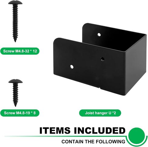 4 Pack 2X4 Concealed Joist Hanger Bracket for Wood, Pergola Rafter Bracket 2 x 4 Powder Coated Black with Screws for Beam/Swing/Handrail/Fence in Saudi Arabia