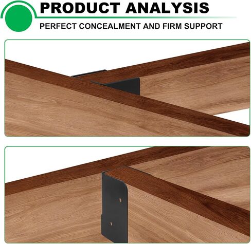 4 Pack 2X4 Concealed Joist Hanger Bracket for Wood, Pergola Rafter Bracket 2 x 4 Powder Coated Black with Screws for Beam/Swing/Handrail/Fence in Saudi Arabia