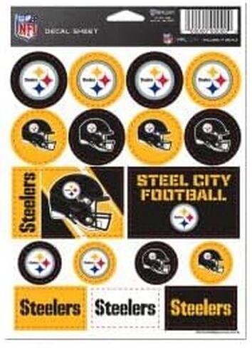 Pittsburgh Steelers Vinyl Sticker Sheet 5" x 7" in Saudi Arabia