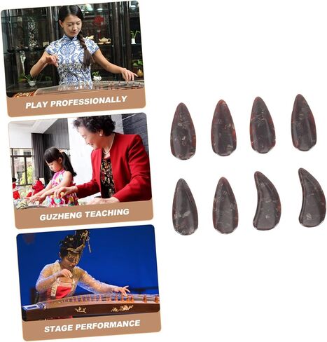 8pcs Guzheng Finger Picks for Adults Dual-sided Arc Design for Comfortable Playing Smooth Performance and Finger Guzheng Practice Tools in Saudi Arabia