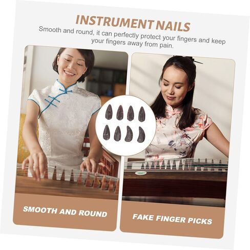 8pcs Guzheng Finger Picks for Adults Dual-sided Arc Design for Comfortable Playing Smooth Performance and Finger Guzheng Practice Tools in Saudi Arabia