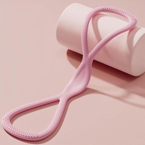 Resistance Bands, Figure 8 Resistance Bands for Women Men, 8 Shaped Resistance Rubber Band for Arms, Back, Shoulder Stretch with Handles, Not Break, Portable, Pink 25LB in Saudi Arabia