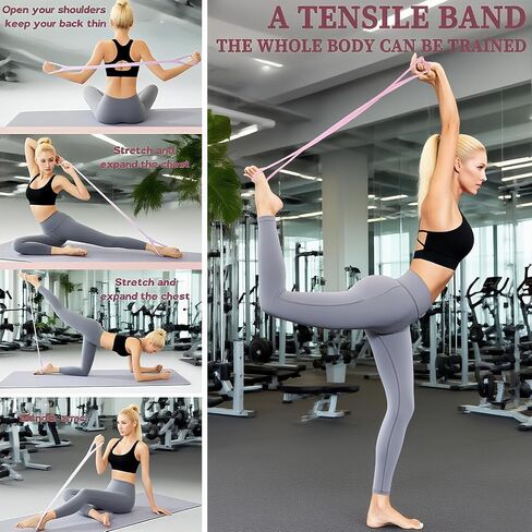 Resistance Bands, Figure 8 Resistance Bands for Women Men, 8 Shaped Resistance Rubber Band for Arms, Back, Shoulder Stretch with Handles, Not Break, Portable, Pink 25LB in Saudi Arabia