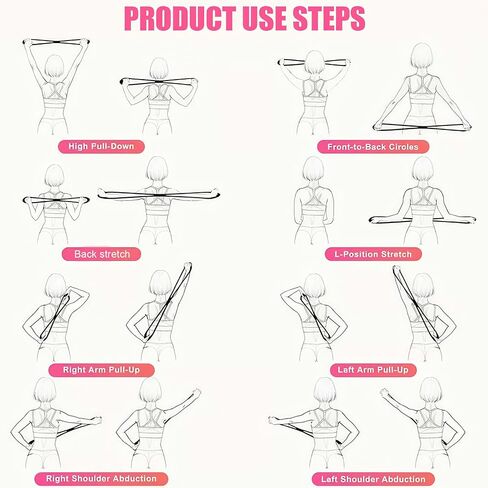 Resistance Bands, Figure 8 Resistance Bands for Women Men, 8 Shaped Resistance Rubber Band for Arms, Back, Shoulder Stretch with Handles, Not Break, Portable, Pink 25LB in Saudi Arabia