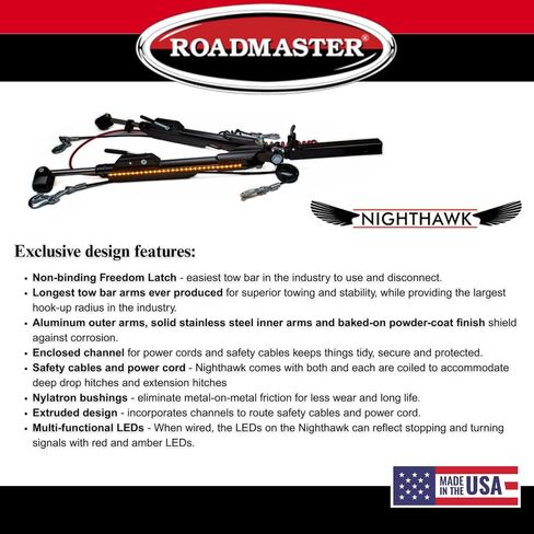 Roadmaster 677 Nighthawk Tow Bar للألواح الأساسية للثور الأزرق in Kuwait