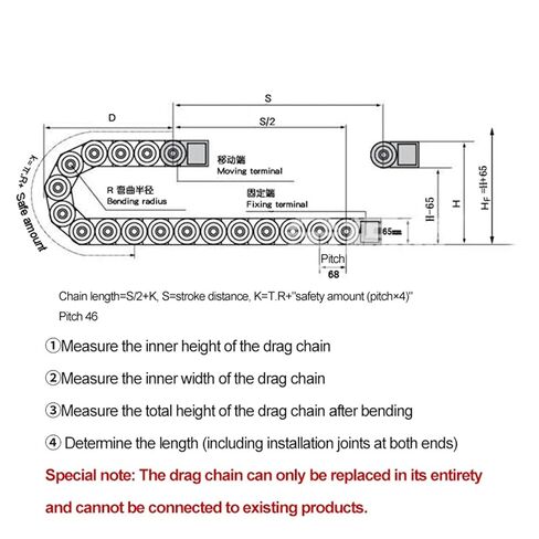 Cable Chain Fully Enclosed Towing Transmission Cable Chain Frame with End Connector Drag Chain for CNC Router Machine Parts(25x57 mm) in Saudi Arabia