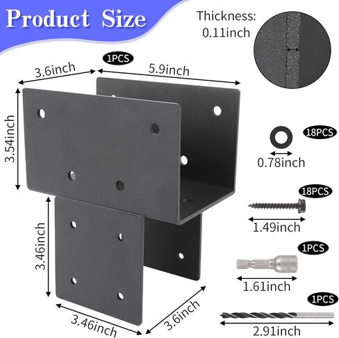 4x4 (فعلي 3.55 "x3.55") قوس ما بعد القبعات ، 4pcs قوس الفولاذ المجلفن الثقيلة. in Saudi Arabia