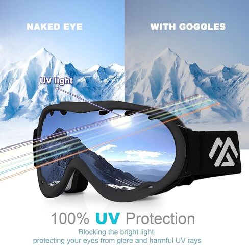 Ski Men & Women, Dual Layer Lens Anti-Fog Snowboard with UV Protection, Adult Youth for Skiing, Cycling in Saudi Arabia