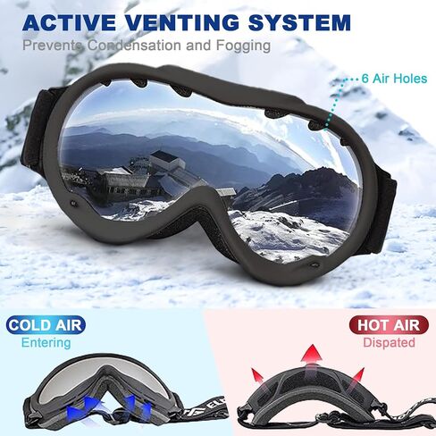 Ski Men & Women, Dual Layer Lens Anti-Fog Snowboard with UV Protection, Adult Youth for Skiing, Cycling in Saudi Arabia