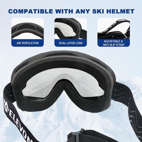 Ski Men & Women, Dual Layer Lens Anti-Fog Snowboard with UV Protection, Adult Youth for Skiing, Cycling in Saudi Arabia