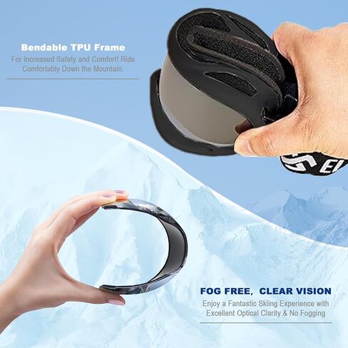 Ski Men & Women, Dual Layer Lens Anti-Fog Snowboard with UV Protection, Adult Youth for Skiing, Cycling in Saudi Arabia