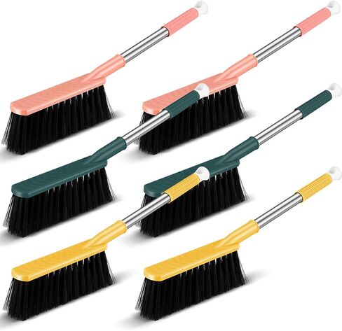 6 Pcs 17'' Hand Broom Brush Soft Bristle Counter Brush Bed Cleaning Hand Broom Long Hair Remover for Car Floor Clothes Desk Sofa Couch Furniture Quilt Debris Small Particles Dust Sweeping in Saudi Arabia
