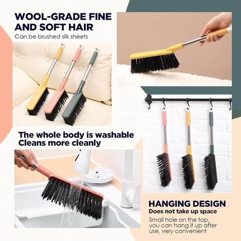 6 Pcs 17'' Hand Broom Brush Soft Bristle Counter Brush Bed Cleaning Hand Broom Long Hair Remover for Car Floor Clothes Desk Sofa Couch Furniture Quilt Debris Small Particles Dust Sweeping in Saudi Arabia