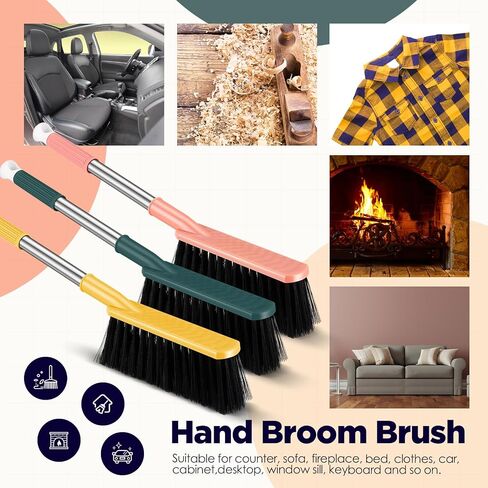 6 Pcs 17'' Hand Broom Brush Soft Bristle Counter Brush Bed Cleaning Hand Broom Long Hair Remover for Car Floor Clothes Desk Sofa Couch Furniture Quilt Debris Small Particles Dust Sweeping in Saudi Arabia