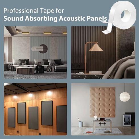 شريط مزدوج من جانب احترافي للألواح الصوتية المقاومة للصوت ، وألواح الجدران الخشبية ، وألواح الرغوة ، شريط التثبيت القابل للإزالة ، الطول القابل للإزالة. in Kuwait