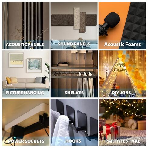 شريط مزدوج من جانب احترافي للألواح الصوتية المقاومة للصوت ، وألواح الجدران الخشبية ، وألواح الرغوة ، شريط التثبيت القابل للإزالة ، الطول القابل للإزالة. in Kuwait