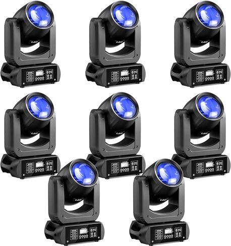 u'king 150W شعاع أضواء رأس متحرك 18-facet Prism Strobe/Beam/Spotlight/Wash Stage Lighting 8 Gobos و 8 ألوان معروضة مع DMX لحفل الزفاف والحفلات والحانة والعروض المباشرة in Kuwait