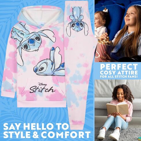Disney Stitch Tracksuit Girls Hoodie Joggers 2 Pcs in Saudi Arabia