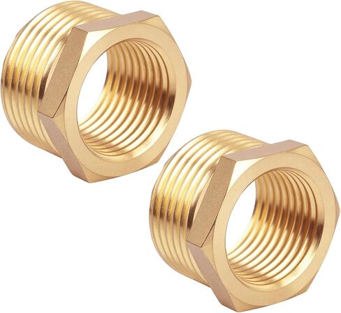 2pcs مخفض النحاس المنزلق السدفيس ، 3/4 "npt ذكور إلى 1/2" أنثى أنثى أنبوب الشقوق هواء محول تركيب هواء تركيب خلط هواء الغاز للسباك in Saudi Arabia