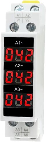 Mini Din Rail Digital Display Three-Phase Modular Current Meter Gauge Indicator LED 1-100A 220V 380V in Kuwait